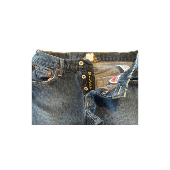 Lucky Brand Jeans Slim Bootleg Distressed Button Fly Regular Denim Blue Men’s 30 - Picture 7 of 11